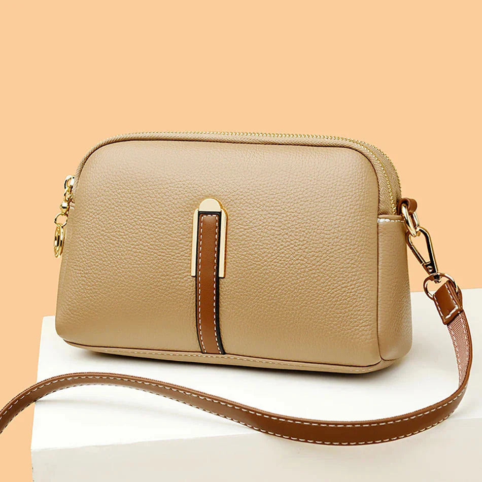 Mathilde | Sac Épaule Cuir Noir Zippé Femme