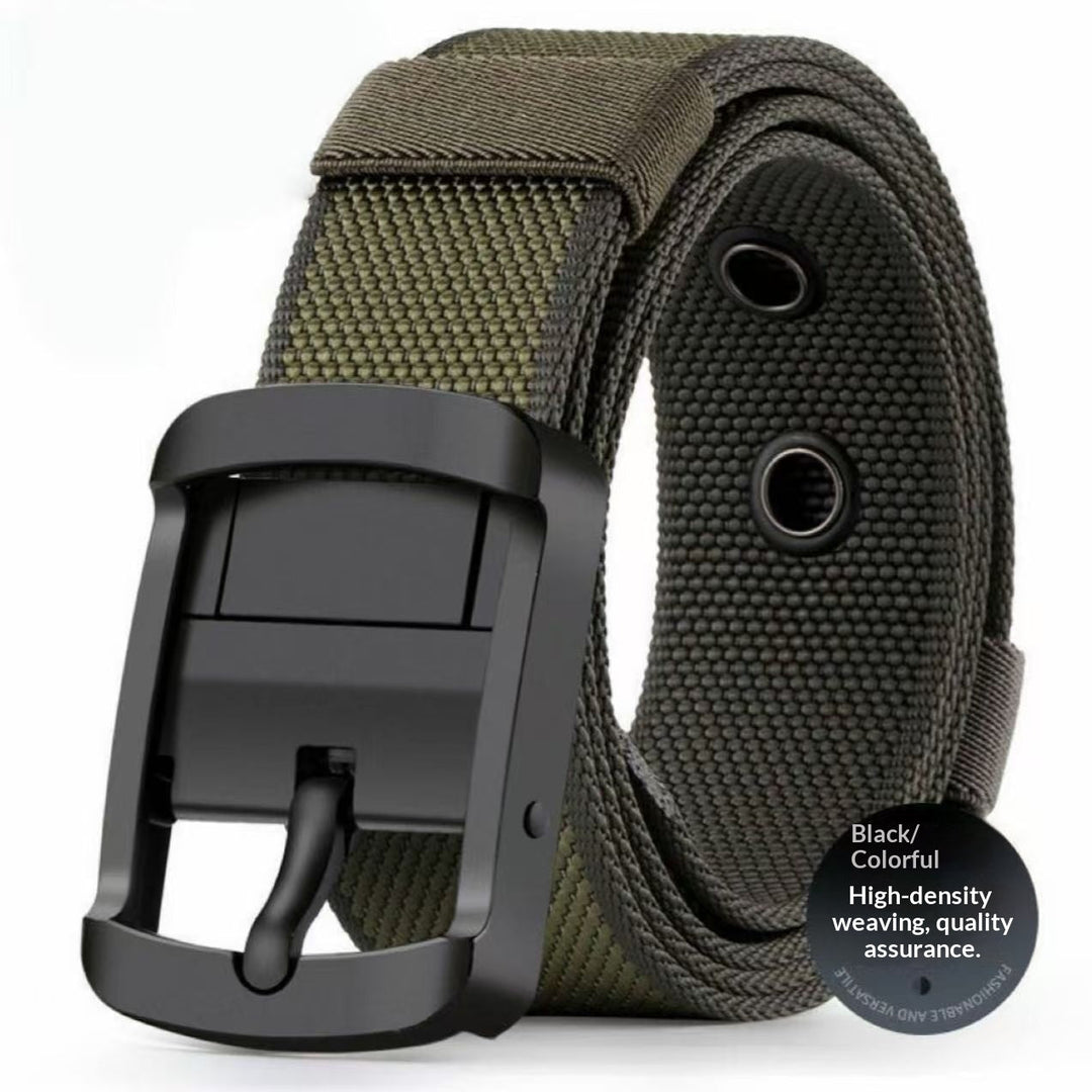Maxence | Ceinture Nylon Verte Unisexe Boucle Réglable