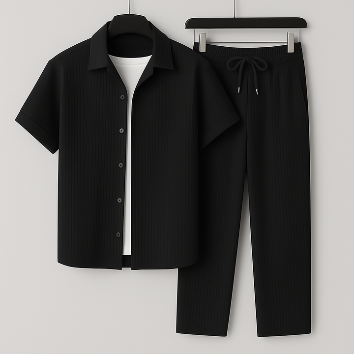 Maxime | Ensemble Coordonné Homme Marron Texturé
