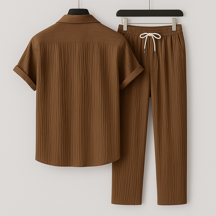 Maxime | Ensemble Coordonné Homme Marron Texturé