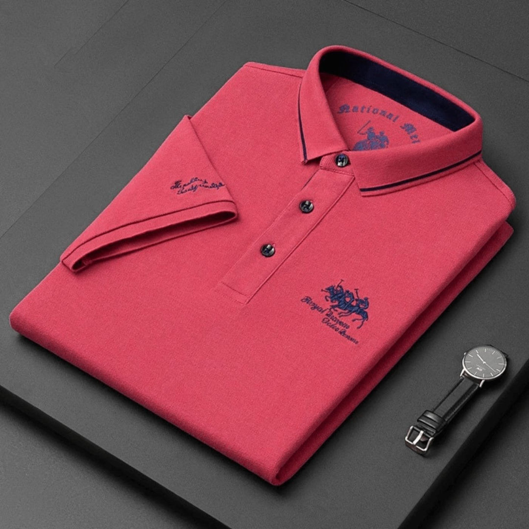 Maxime | Polo Homme Manches Longues Marine et Or