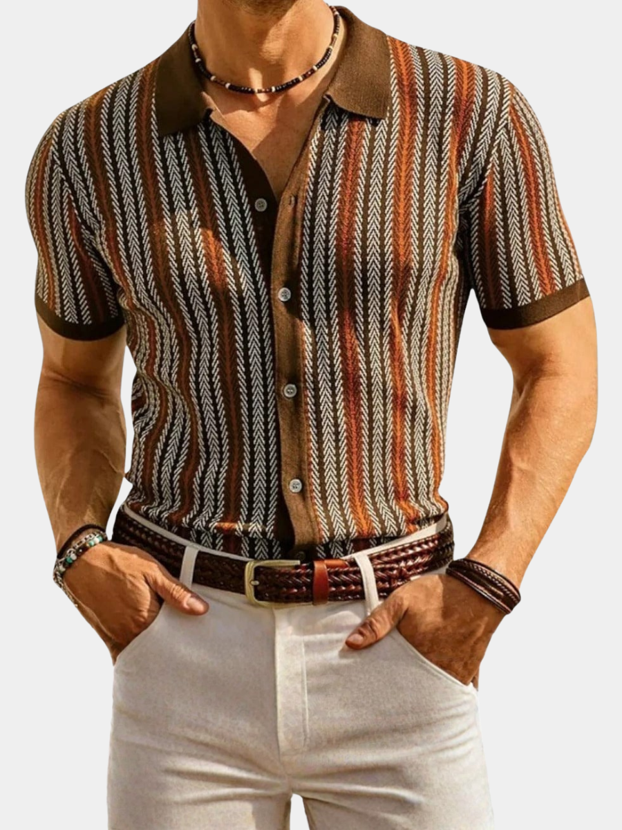 Maxime | Polo Homme Tricot Rayé Vintage