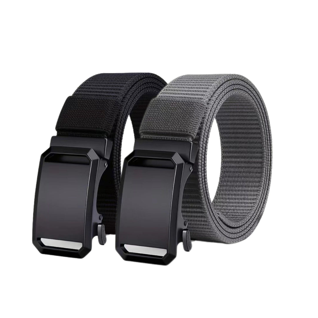 Mickaël | Ceinture Nylon Noire Boucle Métal Réglable