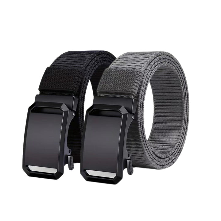 Mickaël | Ceinture Nylon Noire Boucle Métal Réglable