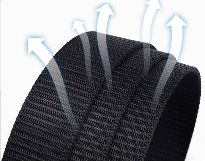 Mickaël | Ceinture Nylon Noire Boucle Métal Réglable