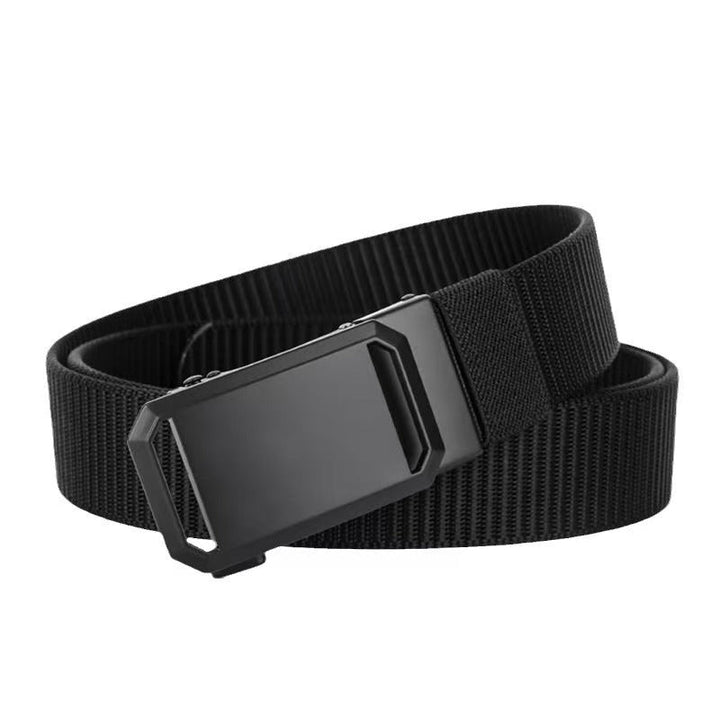 Mickaël | Ceinture Nylon Noire Boucle Métal Réglable