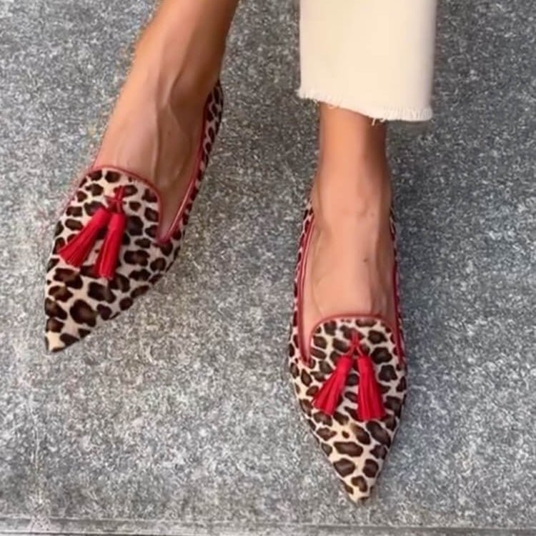 Léa | Mocassins Femme Imprimé Animal Bout Pointu