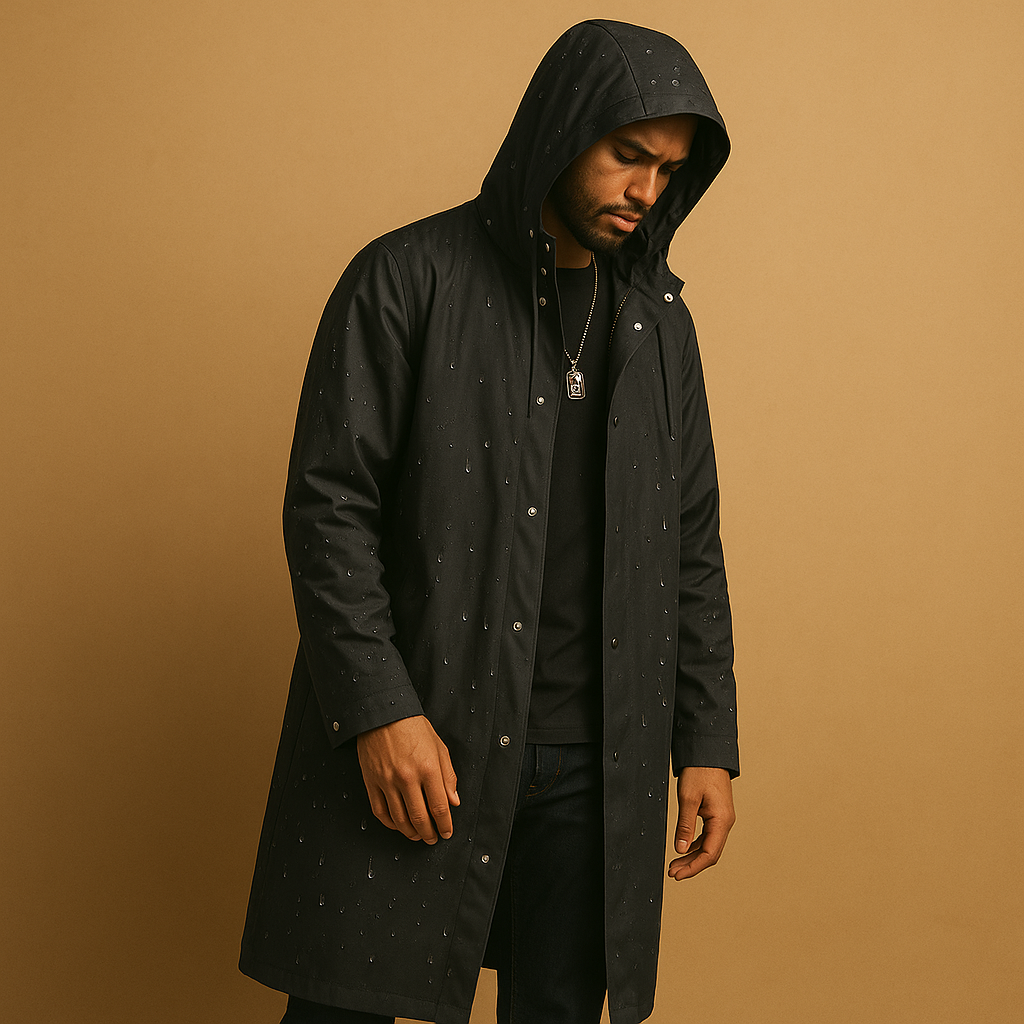 Nathan | Imperméable Homme à Capuche Long Gris