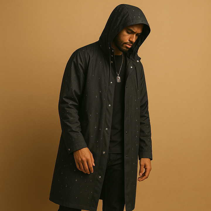 Nathan | Imperméable Homme à Capuche Long Gris