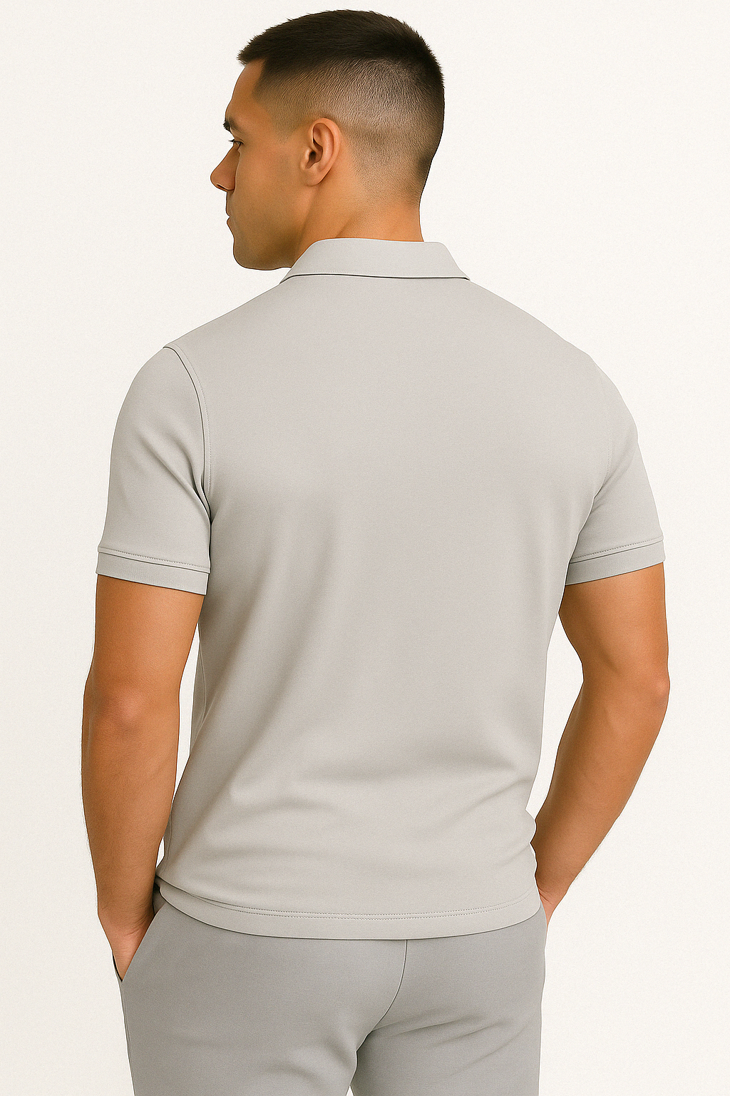 Nathan | Polo Zippé Homme Manches Courtes Marine
