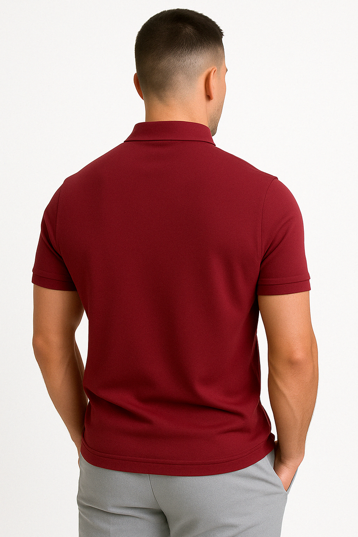 Nathan | Polo Zippé Homme Manches Courtes Marine