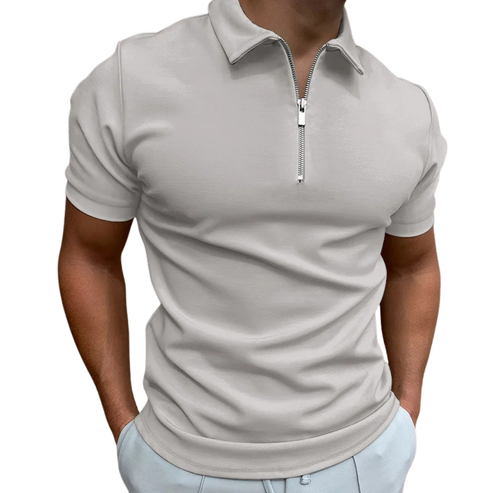 Nathan | Polo Zippé Homme Manches Courtes Marine