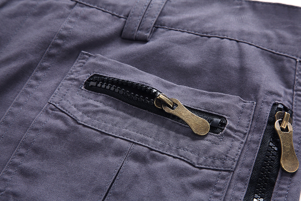 Nathan | Short Cargo Homme Noir Multi-Poches Zippées