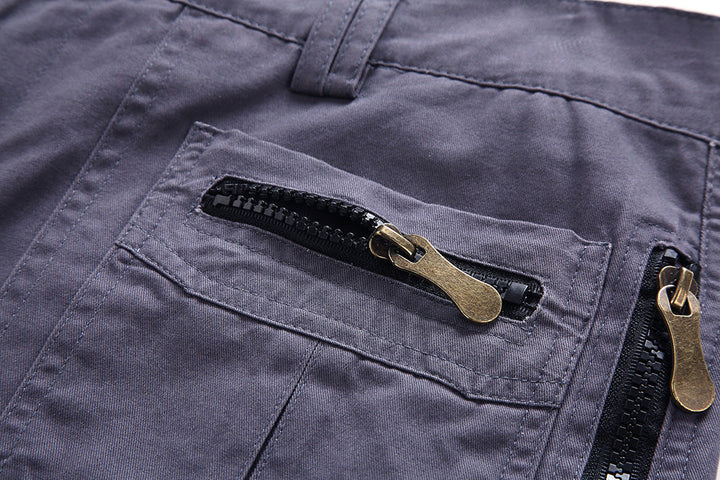 Nathan | Short Cargo Homme Noir Multi-Poches Zippées