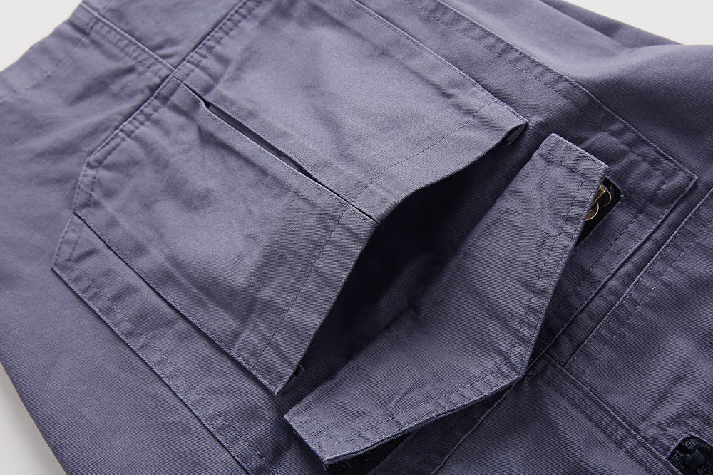 Nathan | Short Cargo Homme Noir Multi-Poches Zippées
