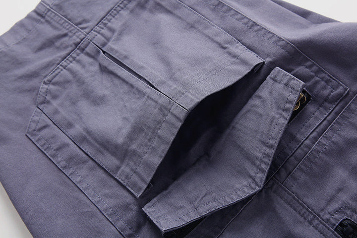 Nathan | Short Cargo Homme Noir Multi-Poches Zippées