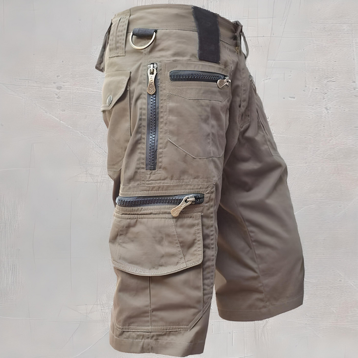 Nathan | Short Cargo Homme Noir Multi-Poches Zippées