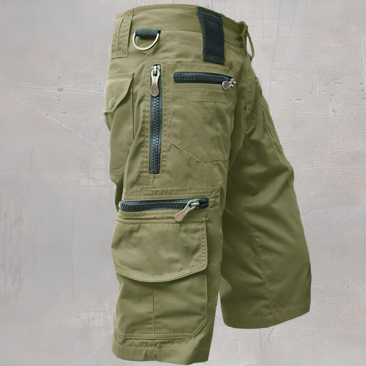 Nathan | Short Cargo Homme Noir Multi-Poches Zippées