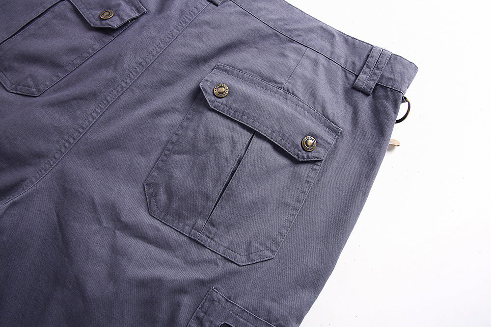Nathan | Short Cargo Homme Noir Multi-Poches Zippées