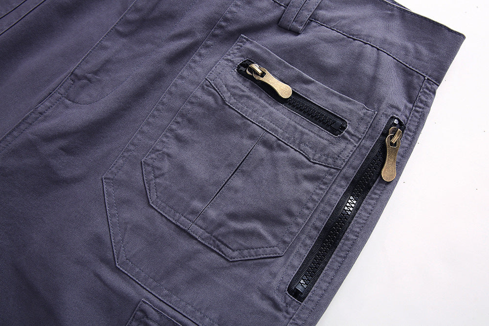 Nathan | Short Cargo Homme Noir Multi-Poches Zippées
