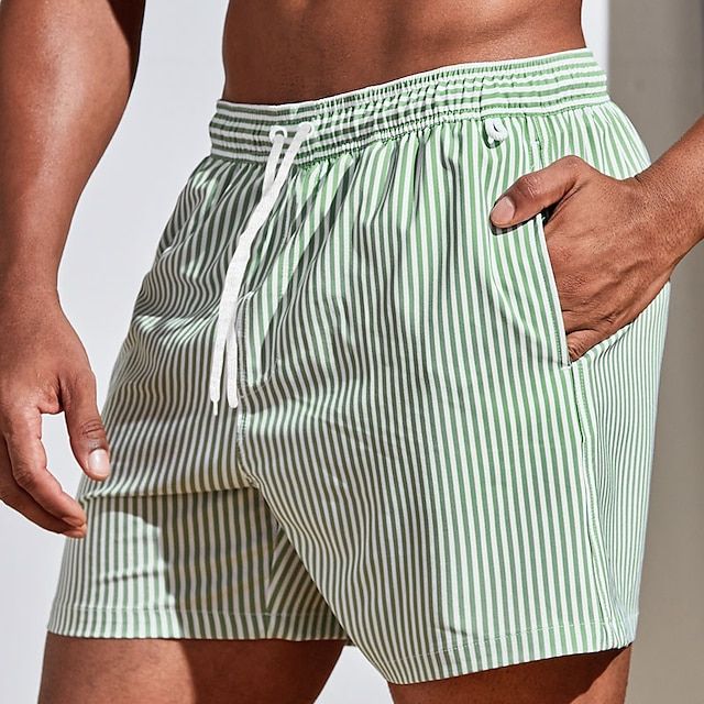 Nathan | Short de Bain Homme Rayé Bleu Blanc