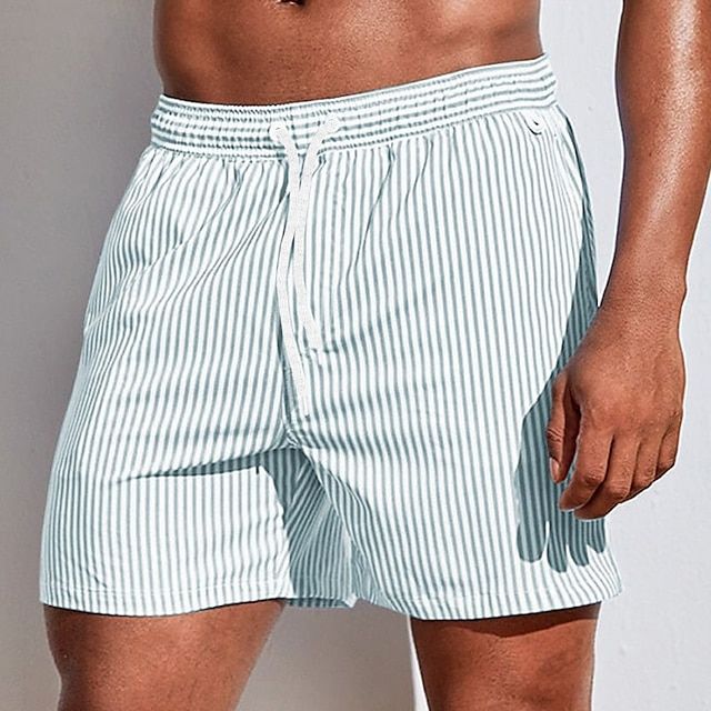 Nathan | Short de Bain Homme Rayé Bleu Blanc