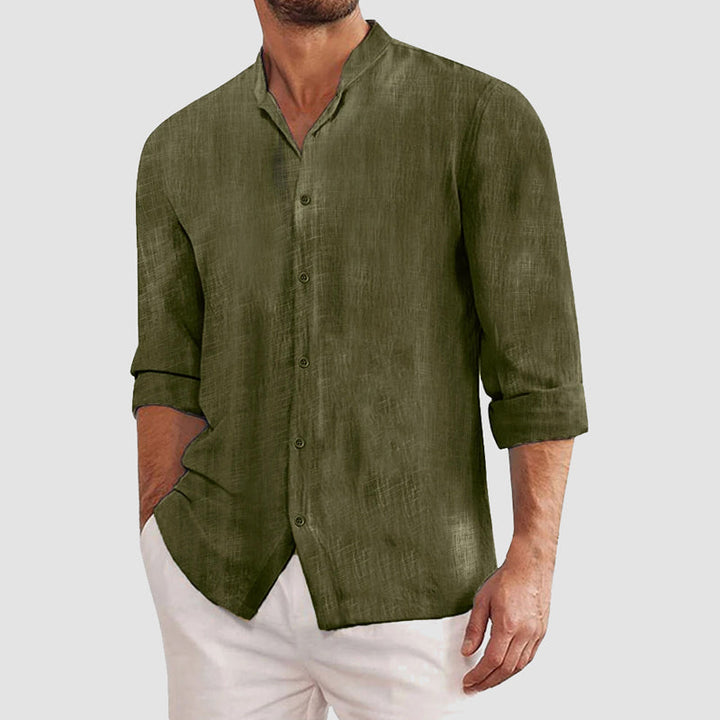 Nicolas | Chemise Homme Lin Col Mao