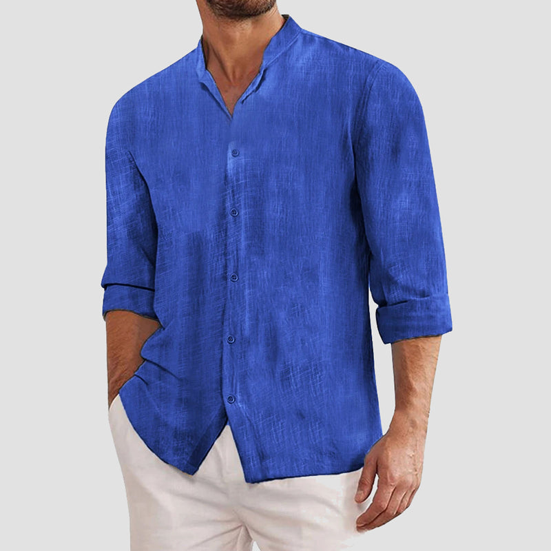Nicolas | Chemise Homme Lin Col Mao