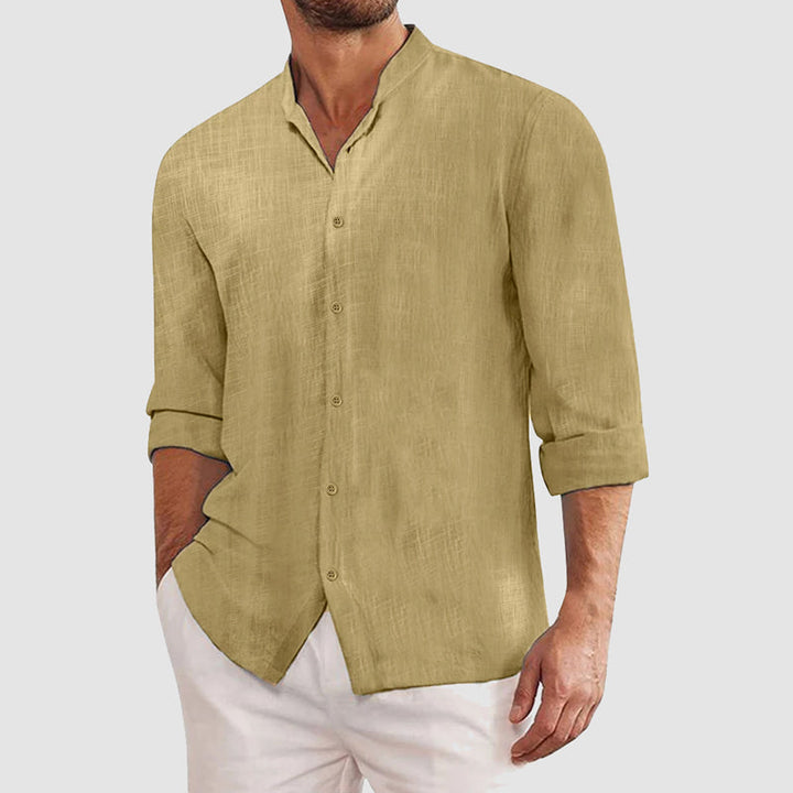 Nicolas | Chemise Homme Lin Col Mao