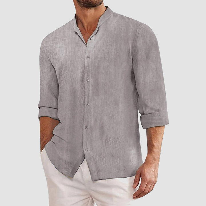 Nicolas | Chemise Homme Lin Col Mao