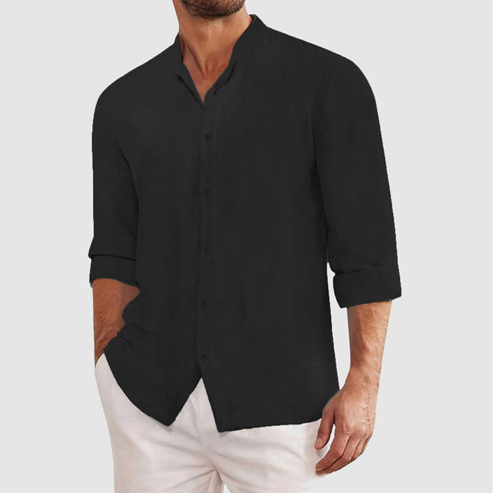 Nicolas | Chemise Homme Lin Col Mao