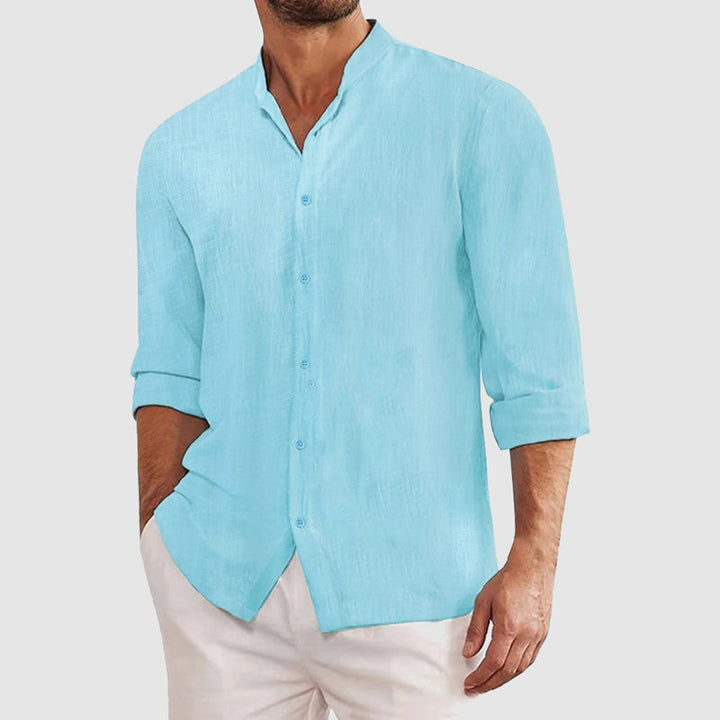 Nicolas | Chemise Homme Lin Col Mao