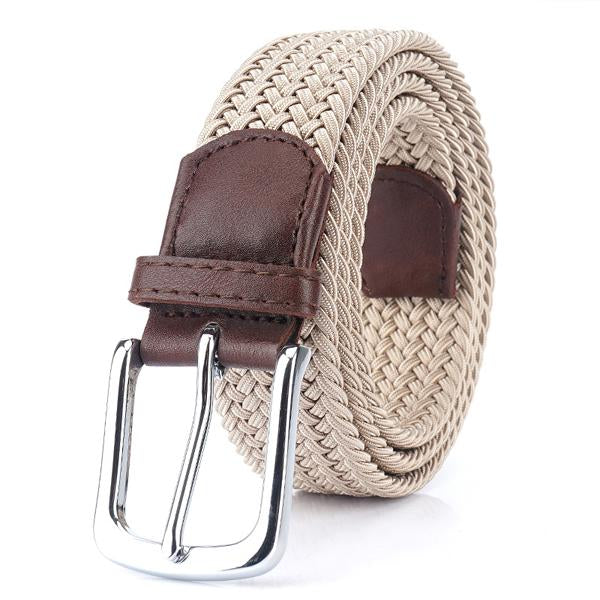 Noa | Ceinture Tressée Élastique Beige Boucle