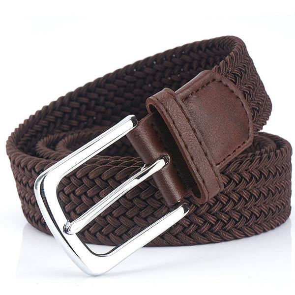 Noa | Ceinture Tressée Élastique Beige Boucle
