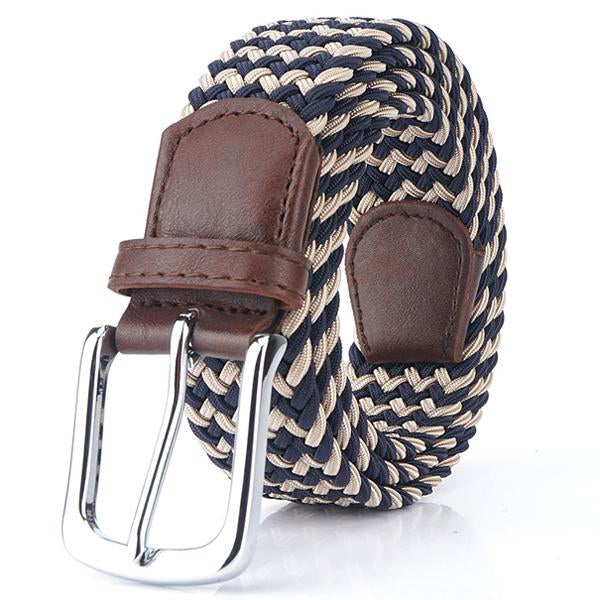Noa | Ceinture Tressée Élastique Beige Boucle