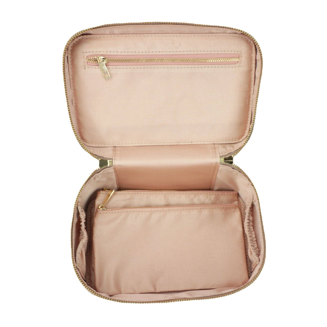 Noa | Trousse à Maquillage Noire Simili Cuir Zippée