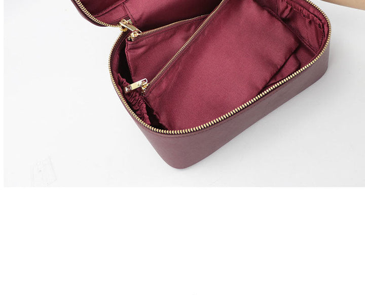 Noa | Trousse à Maquillage Noire Simili Cuir Zippée