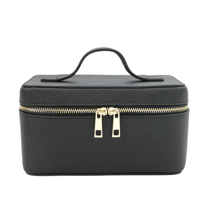 Noa | Trousse à Maquillage Noire Simili Cuir Zippée