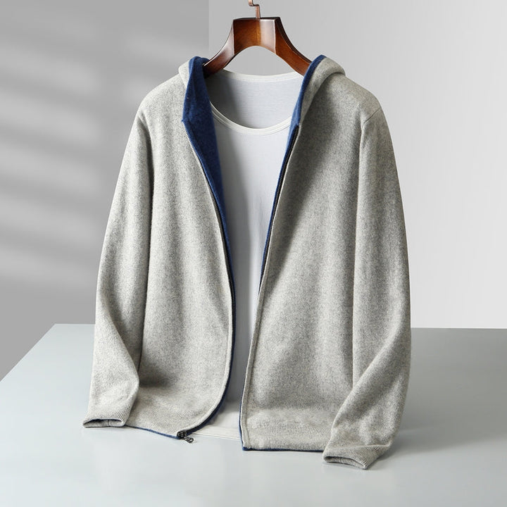 Noa | Veste à Capuche Zippée Gris Clair Coupe Ample