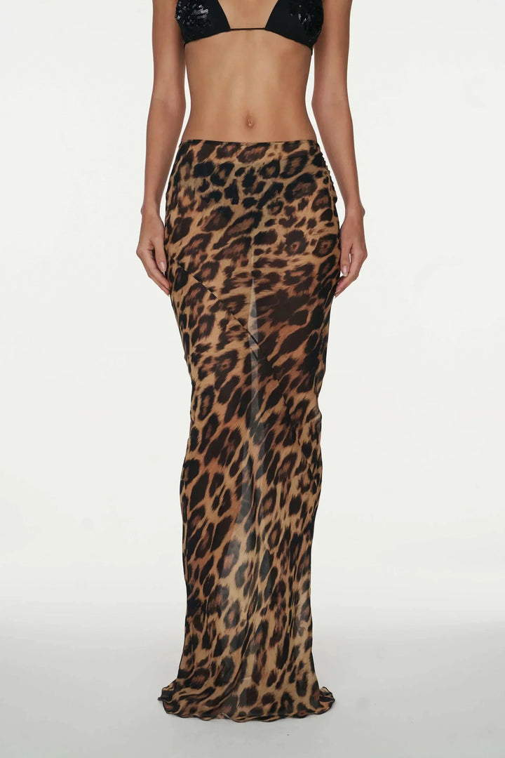Noémie | Jupe Maxi Léopard Femme Taille Basse