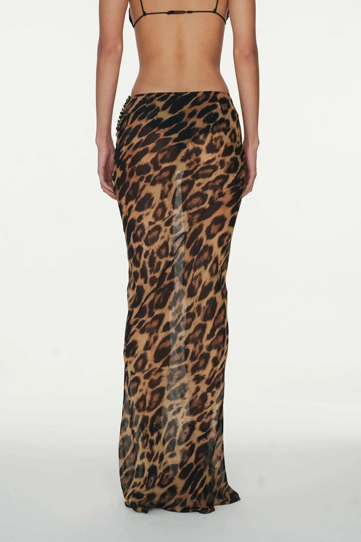 Noémie | Jupe Maxi Léopard Femme Taille Basse