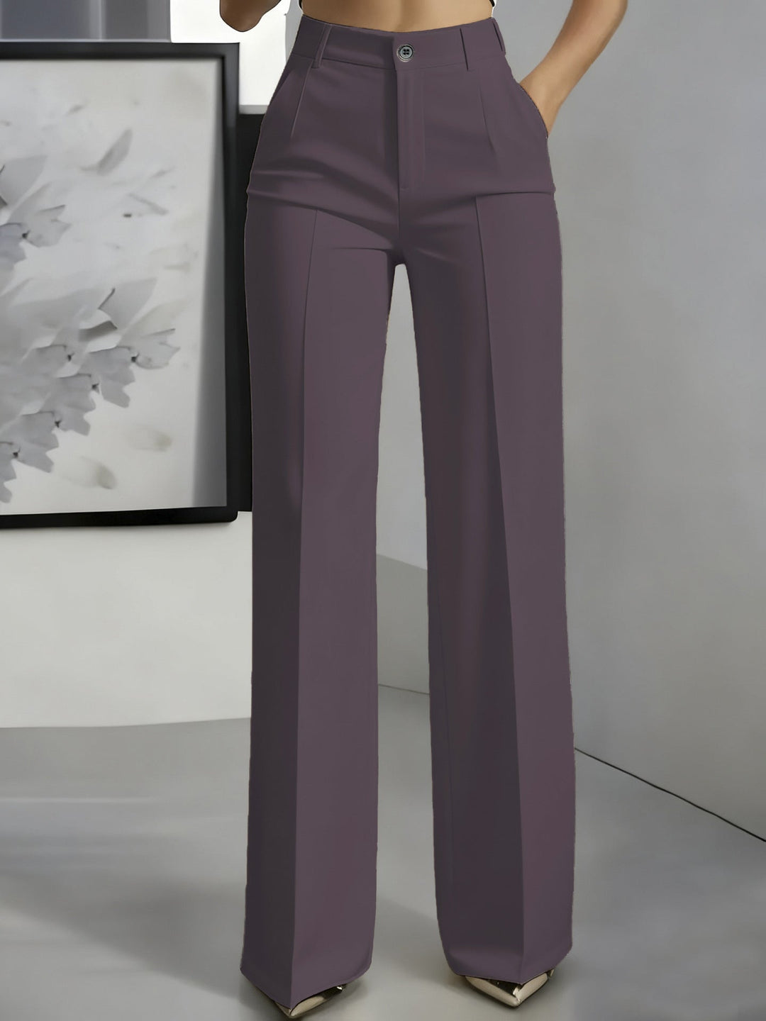 Noémie | Pantalon Large Taille Haute Femme Noir