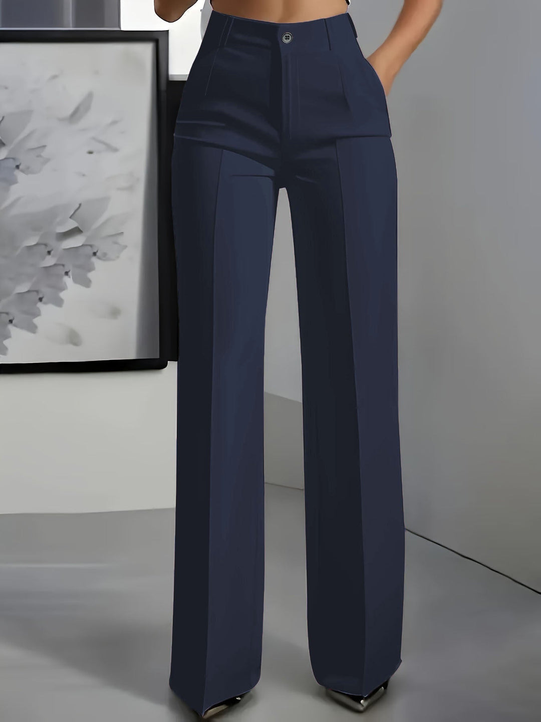 Noémie | Pantalon Large Taille Haute Femme Noir