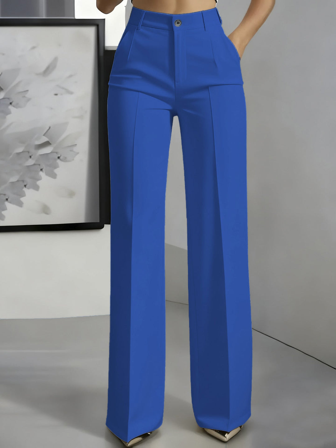 Noémie | Pantalon Large Taille Haute Femme Noir