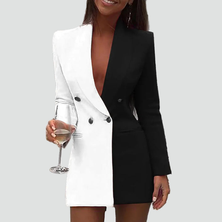 Noémie | Robe Blazer Femme Fuchsia Croisée Manches Longues