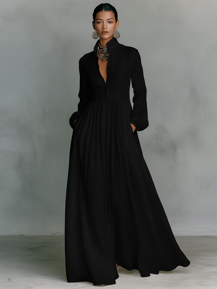 Noémie | Robe Femme Maxi Blanche Manches Longues