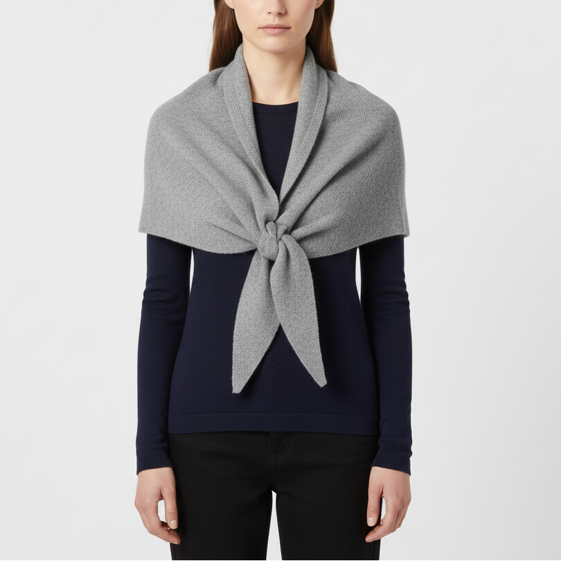 Lucie | Étole Laine Noire Maille