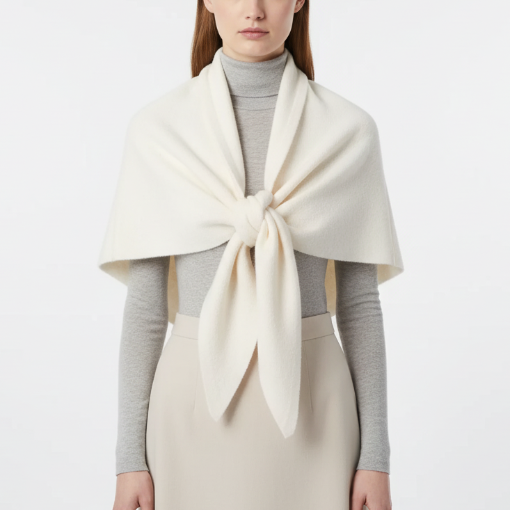 Lucie | Étole Laine Noire Maille