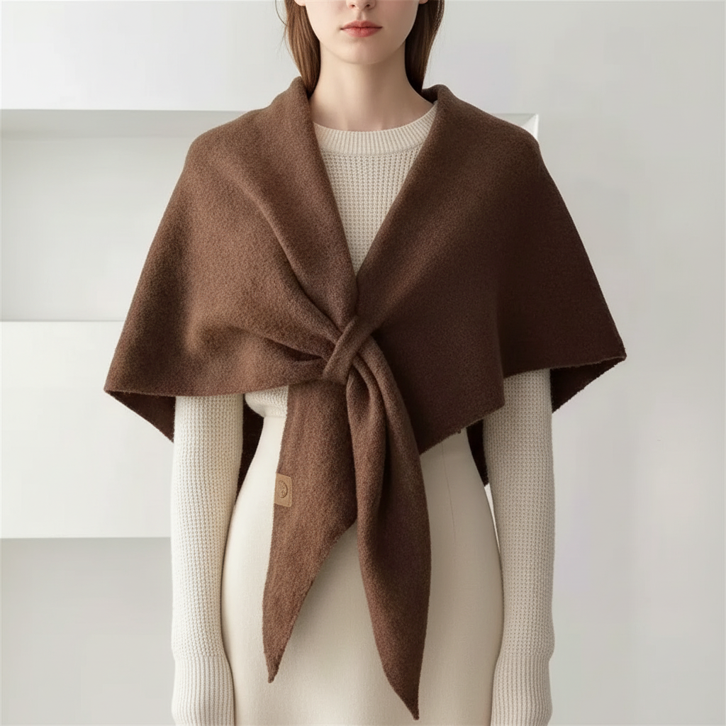 Lucie | Étole Laine Noire Maille