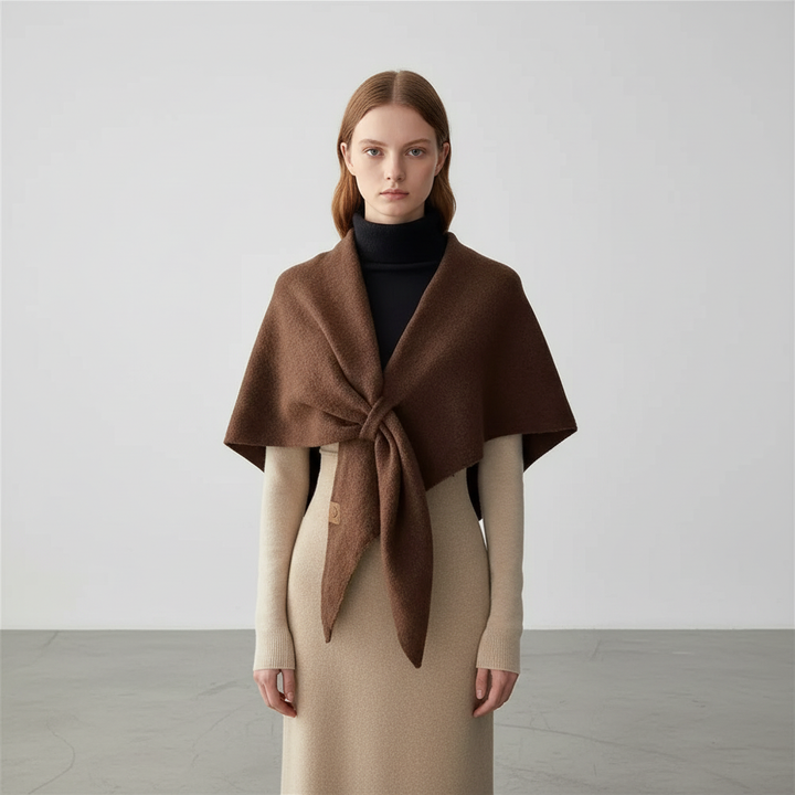 Lucie | Étole Laine Noire Maille